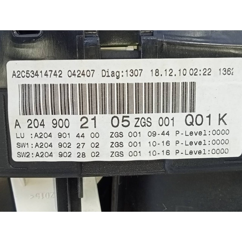 Recambio de cuadro instrumentos para mercedes-benz clase c (w204) familiar 250 t cdi blueefficiency (204.203) referencia OEM IAM