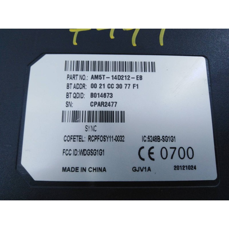 Recambio de modulo electronico para ford fiesta (ccn) titanium referencia OEM IAM AM5T14D212EB B014673 E3-B3-23-1