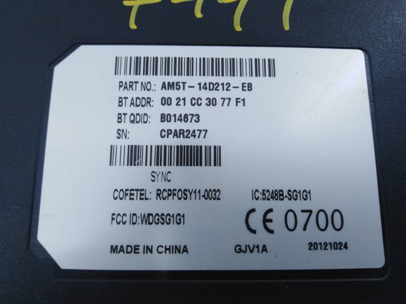 Recambio de modulo electronico para ford fiesta (ccn) titanium referencia OEM IAM AM5T14D212EB B014673 E3-B3-23-1