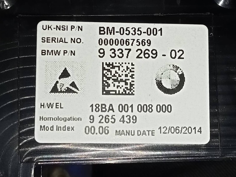 Recambio de cuadro instrumentos para mini mini (f56) one referencia OEM IAM 933726902 9265439 E3-A2-40-1