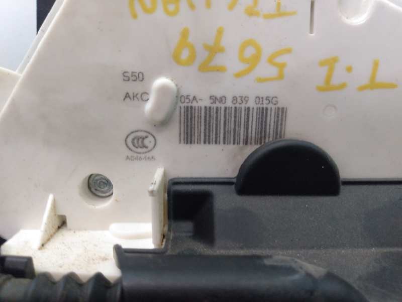 Recambio de cerradura puerta trasera izquierda para volkswagen tiguan (5n1) advance bluemotion referencia OEM IAM 05A5N0839015G 