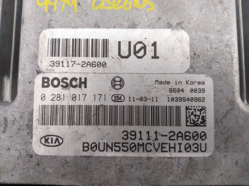 Recambio de centralita motor uce para kia carens (un) active referencia OEM IAM 391112A600 0281017171 E3-A3-24-2