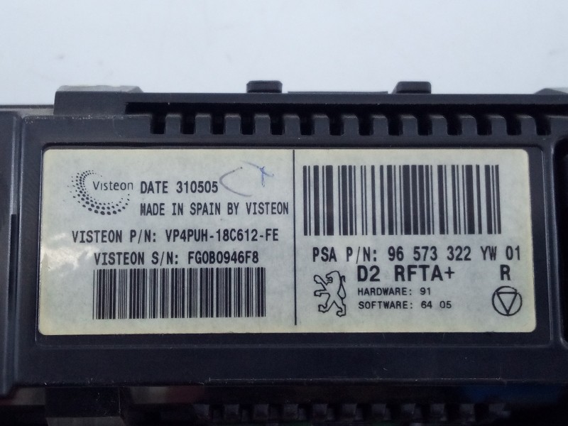 Recambio de mando climatizador para peugeot 407 sw 2.0 16v cat referencia OEM IAM 96573322 FG080946F8 E3-B2-25-1