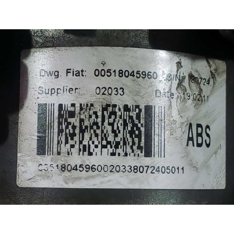 Recambio de abs para fiat ducato caja cerrada 33 (06.2006 =>) l1h1 100 multijet referencia OEM IAM 0265232112 00518045960 P3-A8-