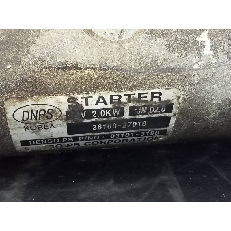 Recambio de motor arranque para hyundai tucson (jm) 2.0 crdi comfort (4wd) referencia OEM IAM 3610027010  P3--A10-22-3