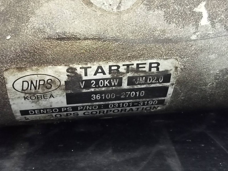 Recambio de motor arranque para hyundai tucson (jm) 2.0 crdi comfort (4wd) referencia OEM IAM 3610027010  P3--A10-22-3