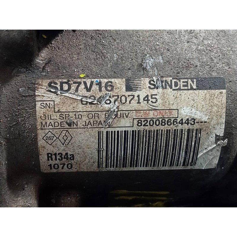 Recambio de compresor aire acondicionado para dacia sandero laureate referencia OEM IAM 8200866443  P3-B3-18-3