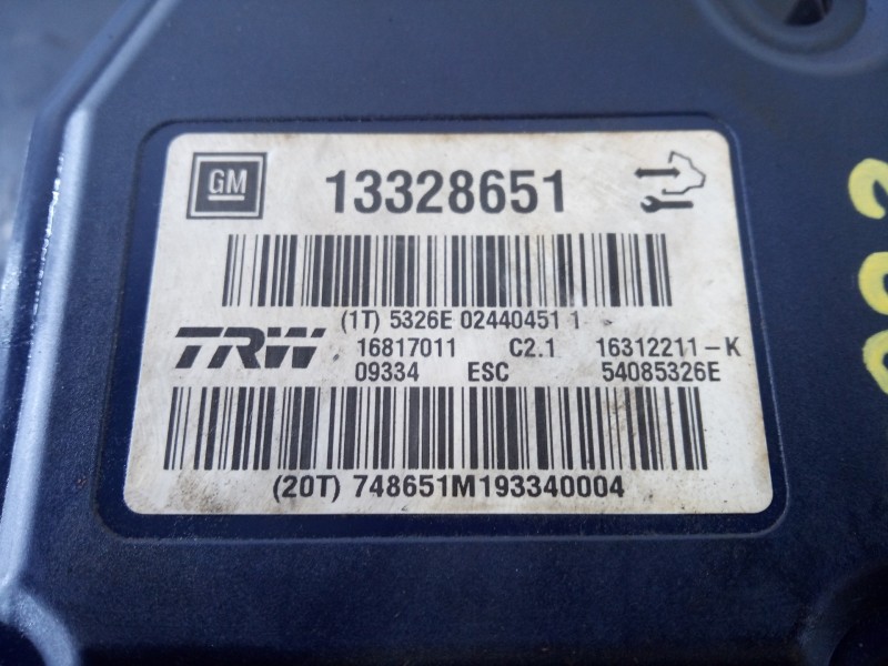 Recambio de abs para opel insignia sports tourer selective referencia OEM IAM 13328651  P3-A8-28-5