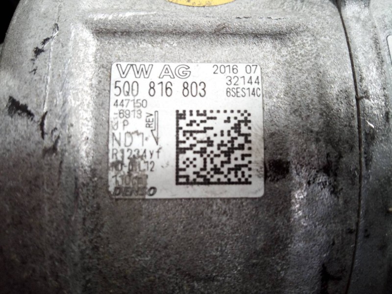 Recambio de compresor aire acondicionado para audi a3 sedán (8vm) sport edition referencia OEM IAM 5Q0816803 6SES14C P3-A2-9-1