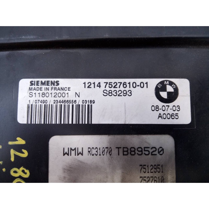 Recambio de centralita motor uce para bmw mini (r50,r53) cooper referencia OEM IAM 7530656 S118012001N E3-A2-31-1