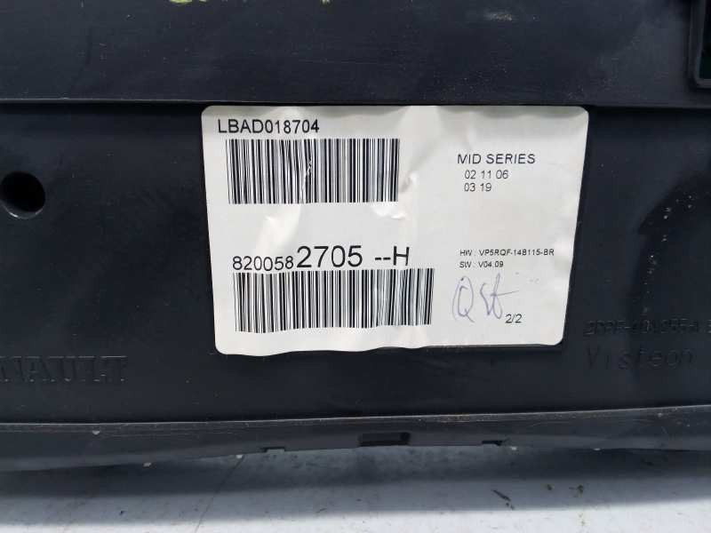 Recambio de cuadro instrumentos para renault clio iii authentique referencia OEM IAM 8200582705H  