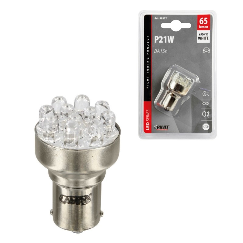 Recambio de bombillas para universal acc.electricos lampara p21w multi led blanca 12v 21w ba15s (blister 1 unidad) referencia OE