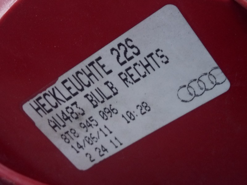 Recambio de piloto trasero derecho para audi a5 sportback (8t) 2.0 tdi (105kw) referencia OEM IAM 8T8945096  E1-B6-54-1