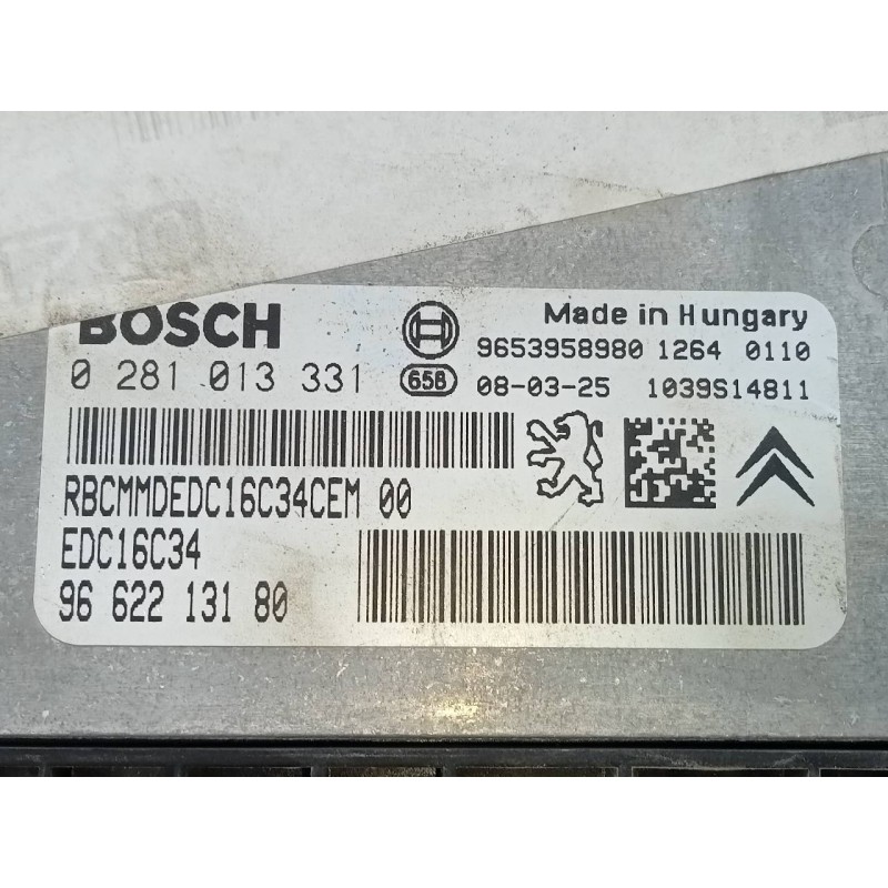 Recambio de centralita motor uce para peugeot 207 sport referencia OEM IAM 9662213180 0281013331 E3-B2-24-2