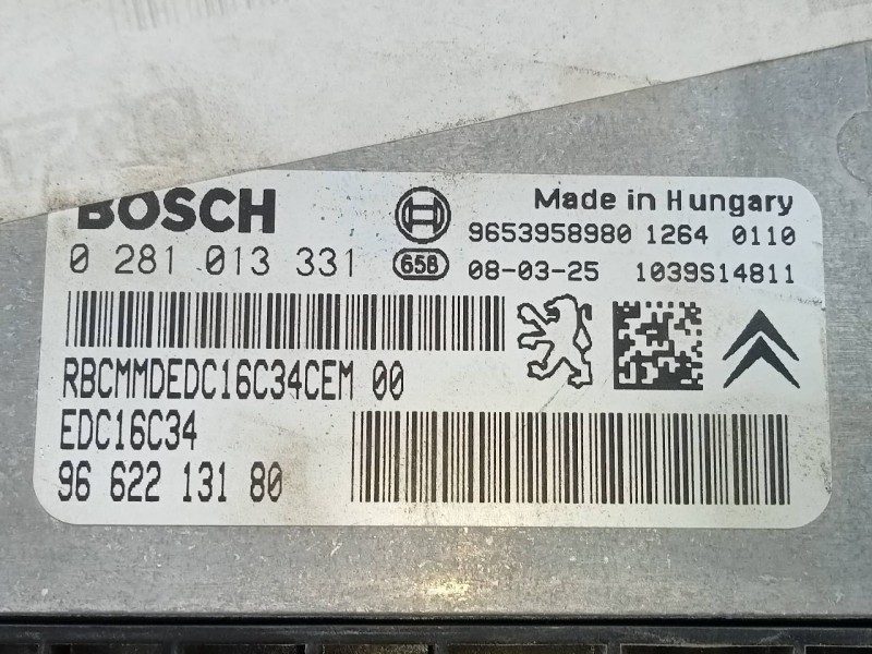 Recambio de centralita motor uce para peugeot 207 sport referencia OEM IAM 9662213180 0281013331 E3-B2-24-2