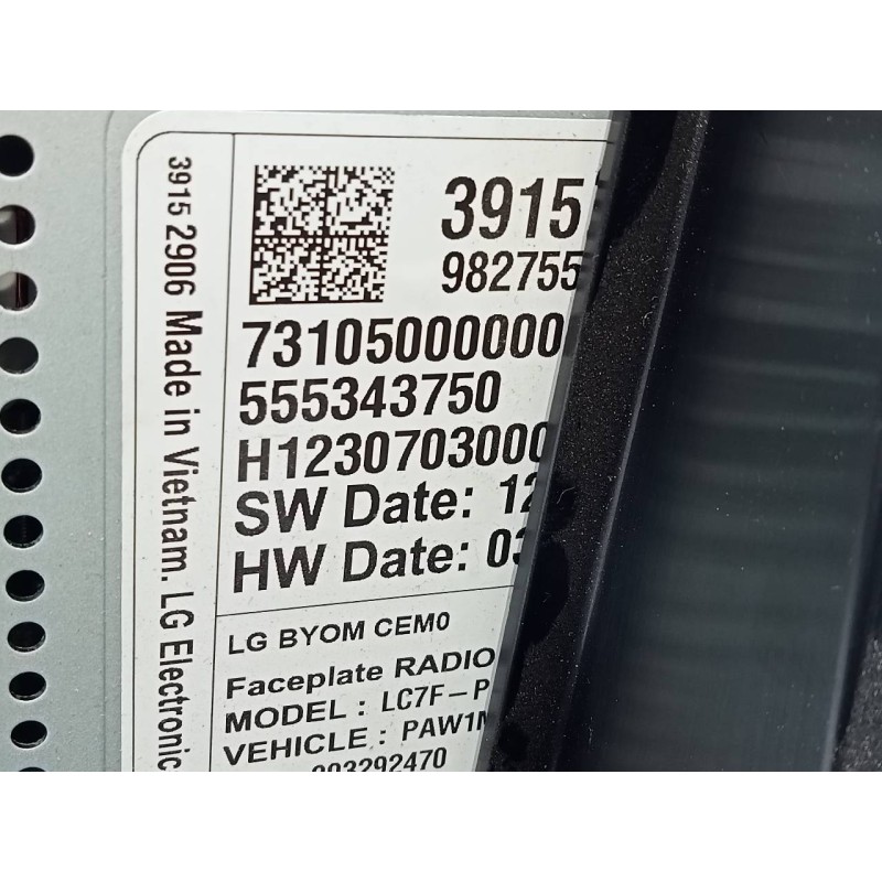 Recambio de sistema audio / radio cd para opel crossland x design line referencia OEM IAM   E3-A5-19-2