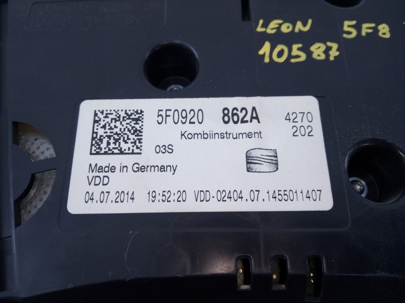 Recambio de cuadro instrumentos para seat leon st (5f8) style referencia OEM IAM 5F0920862A  E2-A1-32-3
