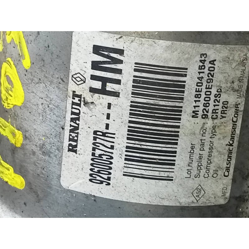 Recambio de compresor aire acondicionado para dacia lodgy stepway referencia OEM IAM 926005727R  P3-B2-2-4