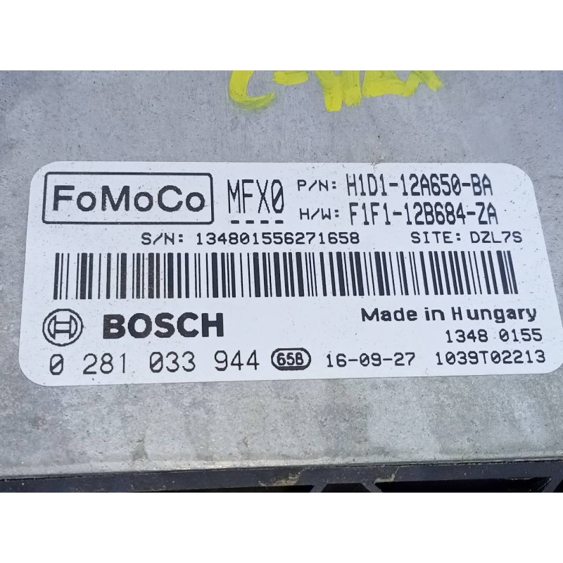 Recambio de centralita motor uce para ford c-max (ceu) trend referencia OEM IAM F1F112B684ZA 0281033944 E3-B3-23-1