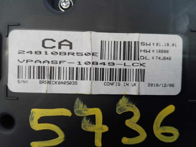 Recambio de cuadro instrumentos para nissan qashqai (j10) acenta referencia OEM IAM 24810BR50E VPAASF10849LCK E3-B4-23-4