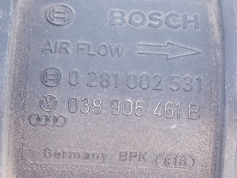 Recambio de caudalimetro para volkswagen touran (1t2) advance referencia OEM IAM 038906461B 0281002531 E2-A1-38-2