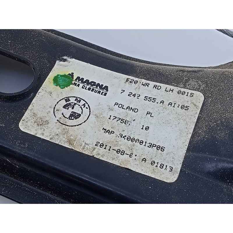 Recambio de elevalunas trasero izquierdo para bmw serie 1 lim. (f20) 118d referencia OEM IAM 7242555  E1-A3-16-1