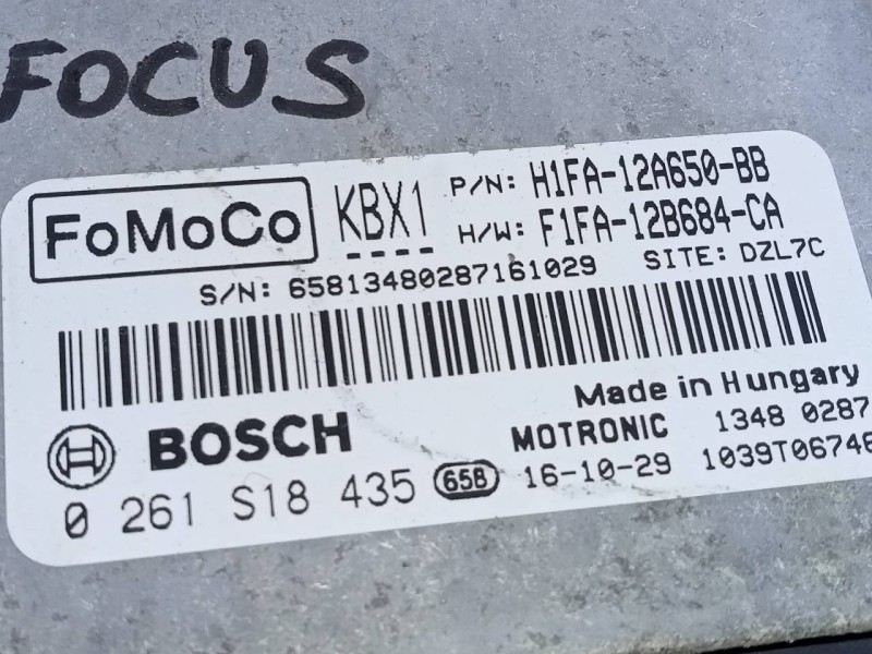 Recambio de centralita motor uce para ford focus turn. titanium referencia OEM IAM H1FA12A650BB 0261S18435 E3-B3-24-1