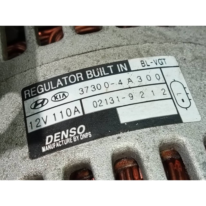 Recambio de alternador para kia sorento 2.5 crdi vgt ex1 referencia OEM IAM 373004A300  P3-A4-22-2