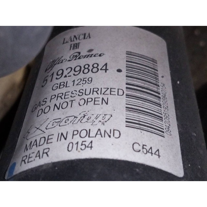 Recambio de amortiguador trasero derecho para fiat fiorino sx furg. referencia OEM IAM 51929884  