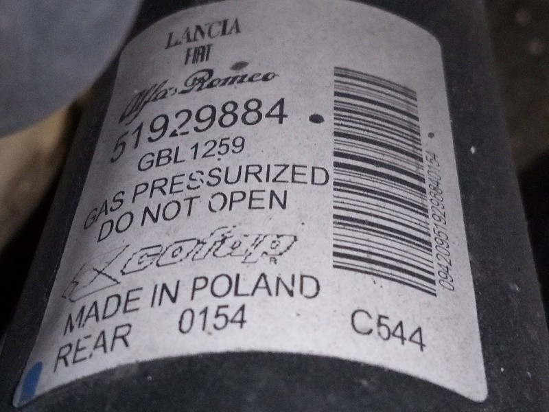 Recambio de amortiguador trasero derecho para fiat fiorino sx furg. referencia OEM IAM 51929884  