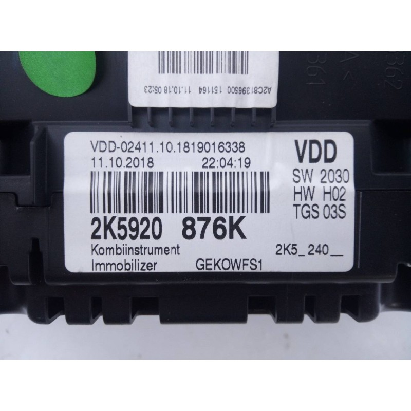 Recambio de cuadro instrumentos para volkswagen caddy furgón/kombi monoespace referencia OEM IAM 2K5920876K  E2-A1-28-2
