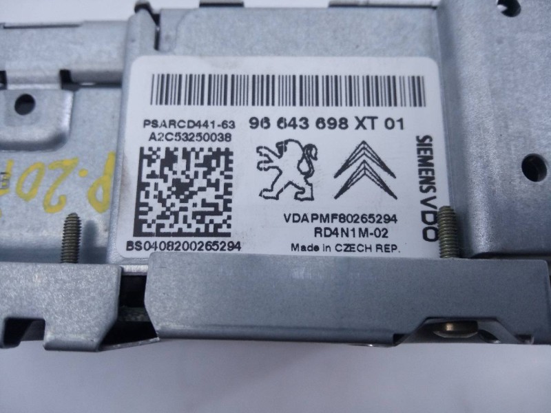 Recambio de sistema audio / radio cd para peugeot 207 confort referencia OEM IAM 96643698XT01  E3-B2-39-2