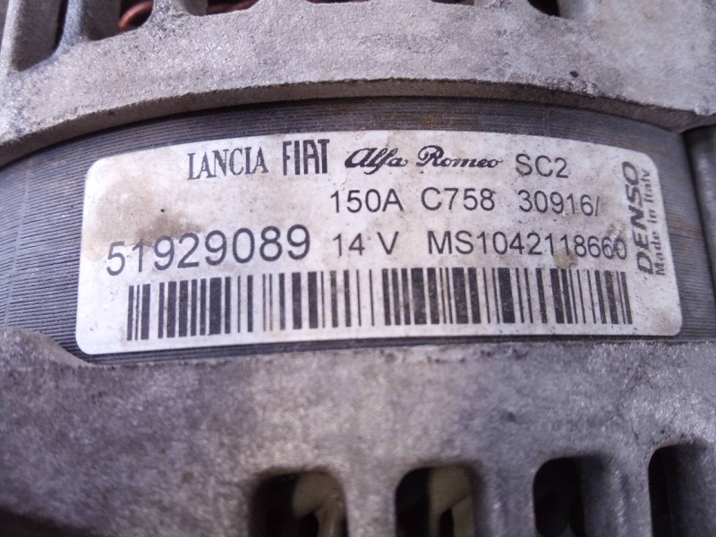 Recambio de alternador para jeep renegade limited 4wd referencia OEM IAM 51929089 MS1042118660 P3-A5-28-2