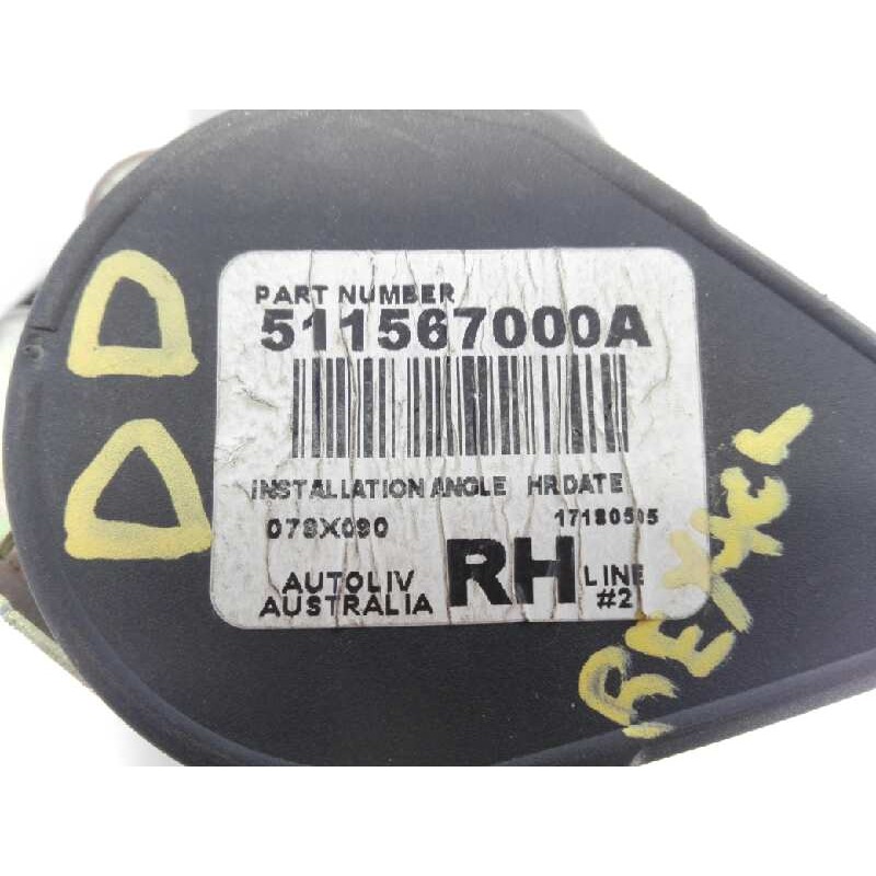 Recambio de cinturon seguridad delantero derecho para ssangyong rexton referencia OEM IAM 511567000A  E1-B3-7-2