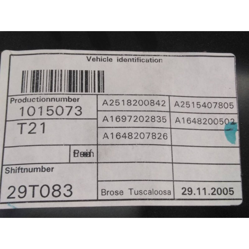Recambio de elevalunas delantero derecho para mercedes-benz clase r (w251) 320 cdi (251.022) referencia OEM IAM A2518200842 A251
