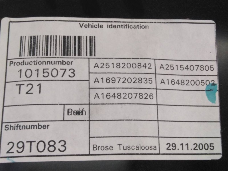 Recambio de elevalunas delantero derecho para mercedes-benz clase r (w251) 320 cdi (251.022) referencia OEM IAM A2518200842 A251
