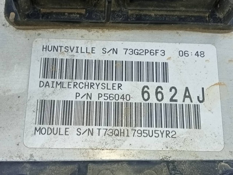 Recambio de centralita motor uce para jeep gr. cherokee (wh) 3.0 crd limited referencia OEM IAM P56040662AJ 73G2P6F3 E3-B6-23-2