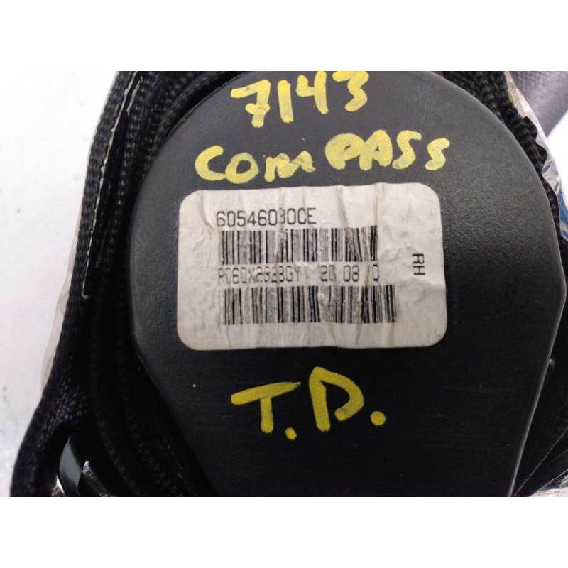 Recambio de cinturon seguridad trasero derecho para chrysler jeep compass limited 4x4 referencia OEM IAM TA5232010511 60546080CE