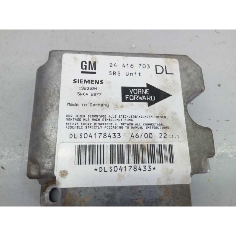 Recambio de centralita airbag para opel astra g berlina comfort referencia OEM IAM 1923594  