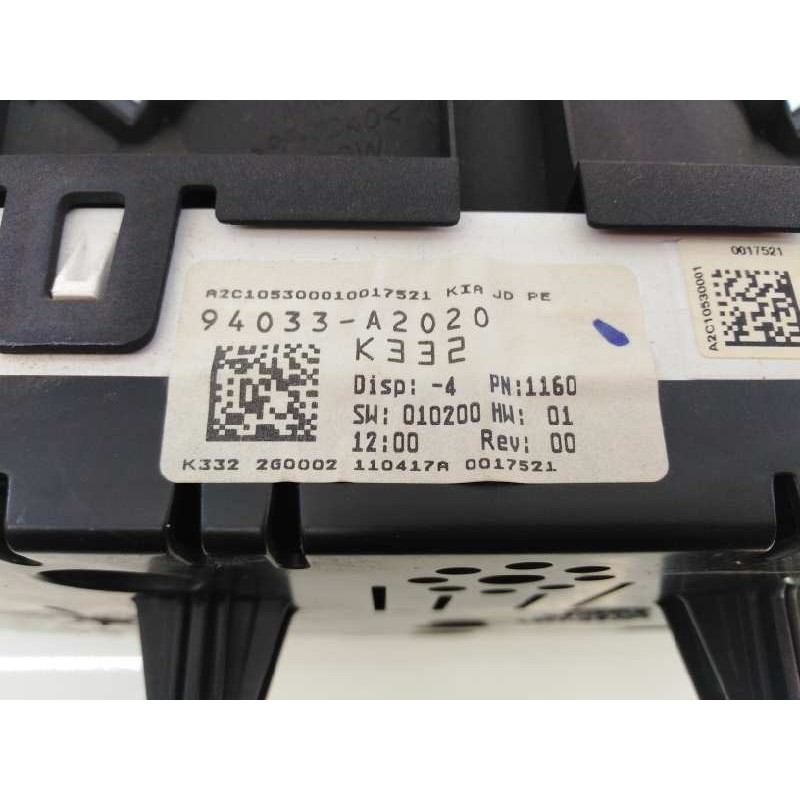 Recambio de cuadro instrumentos para kia cee´d drive referencia OEM IAM 94033A2020  