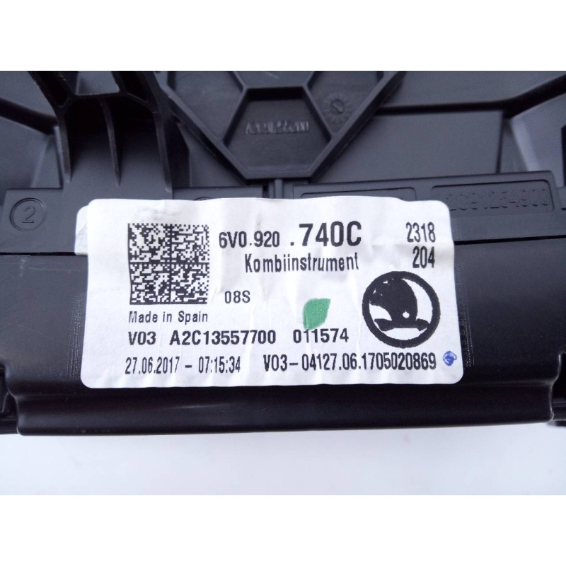 Recambio de cuadro instrumentos para skoda fabia active referencia OEM IAM 6V0920740C A2C13557700 E2-A1-33-1
