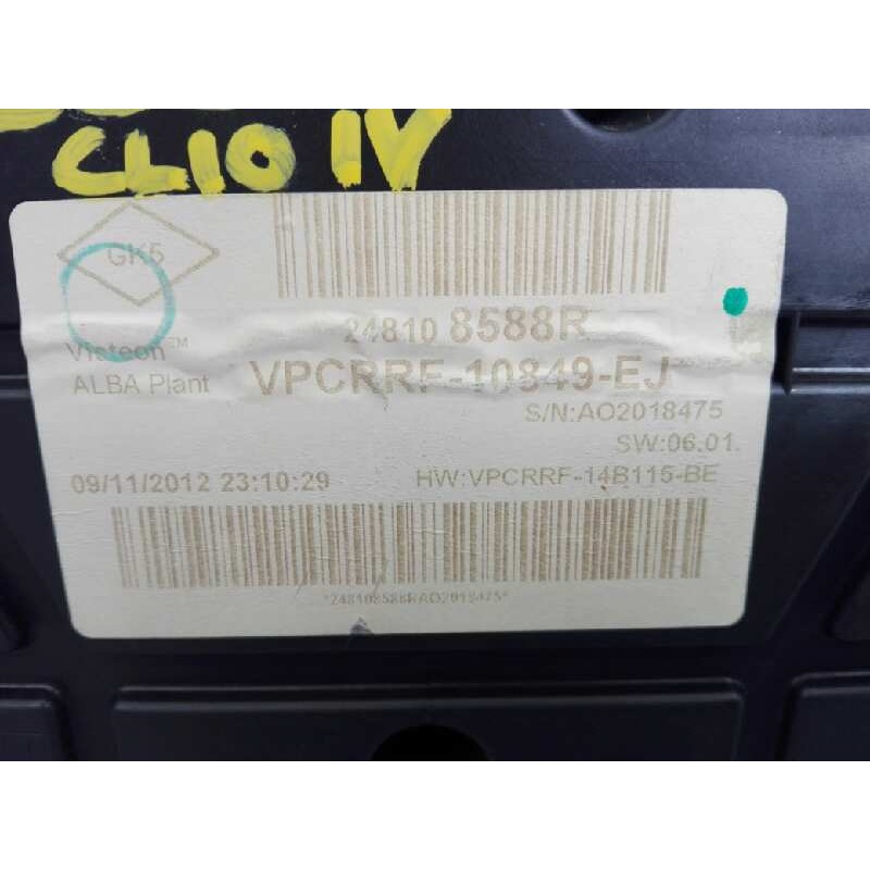 Recambio de cuadro instrumentos para renault clio iv expression referencia OEM IAM 248104203R VPCRRF10849EJ E2-A1-33-7