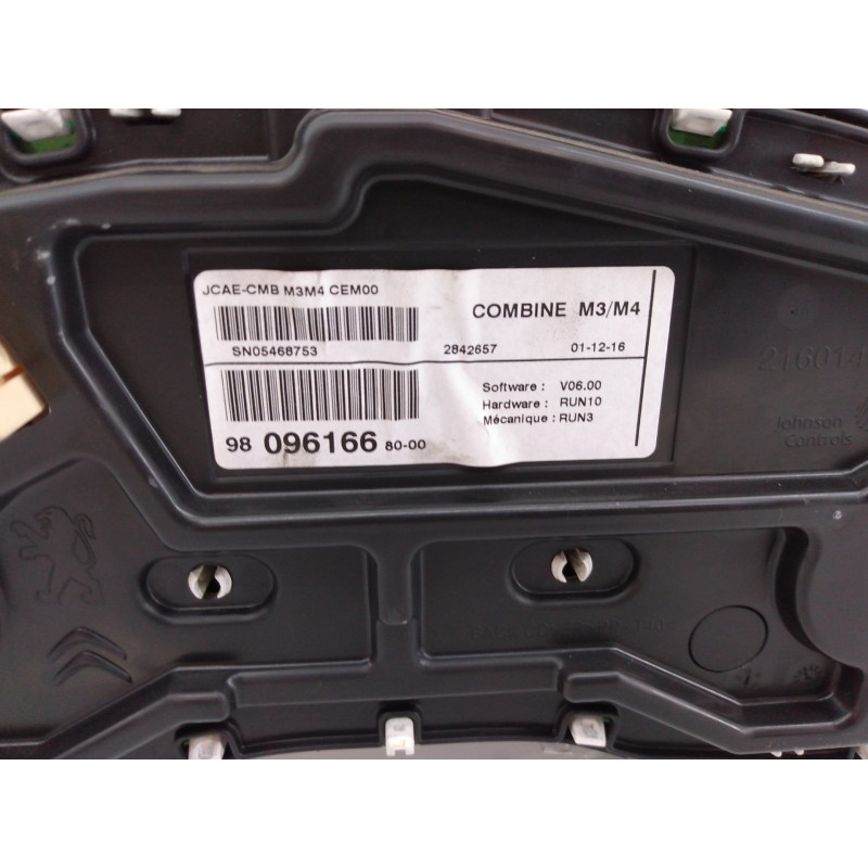 Recambio de cuadro instrumentos para citroën c-elysée exclusive referencia OEM IAM 9809616680  E1-A4-50-1