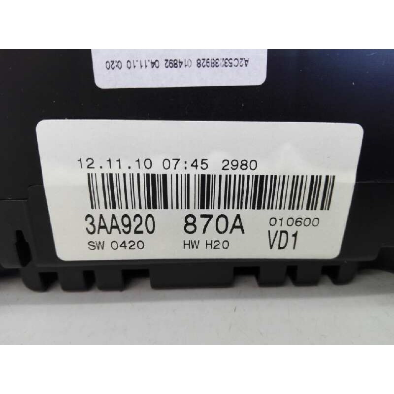 Recambio de cuadro instrumentos para volkswagen passat lim. (362) edition bluemotion referencia OEM IAM 3AA920870AV A2C53238928 