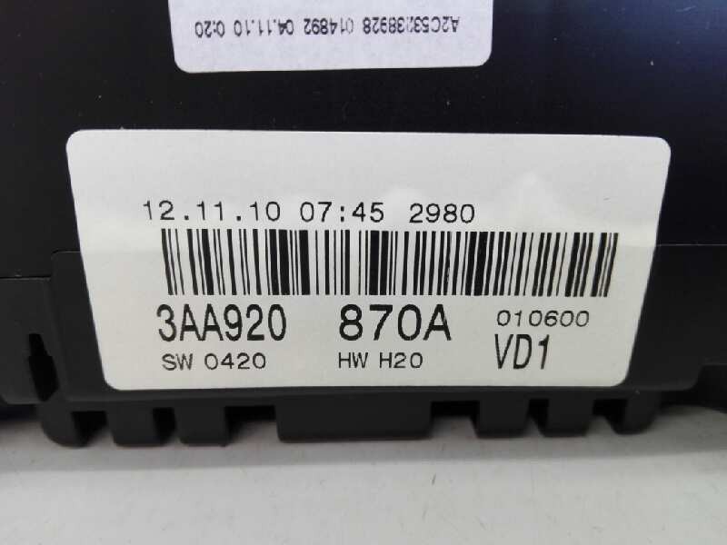 Recambio de cuadro instrumentos para volkswagen passat lim. (362) edition bluemotion referencia OEM IAM 3AA920870AV A2C53238928 