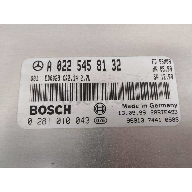 Recambio de centralita motor uce para mercedes-benz clase e (w210) berlina diesel 270 cdi (210.016) referencia OEM IAM A02254581