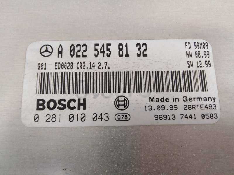 Recambio de centralita motor uce para mercedes-benz clase e (w210) berlina diesel 270 cdi (210.016) referencia OEM IAM A02254581