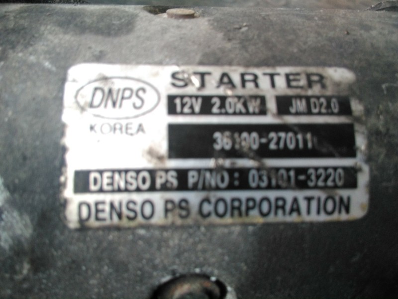 Recambio de motor arranque para hyundai tucson (jm) 2,0 crdi vgt classic 4x2 referencia OEM IAM 3610027011  P3-A10-9-2