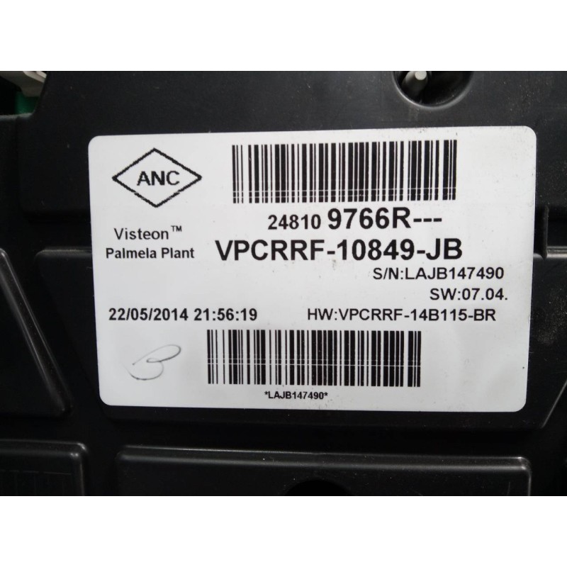 Recambio de cuadro instrumentos para renault clio iv societé referencia OEM IAM 248109766R  E2-A1-29-3