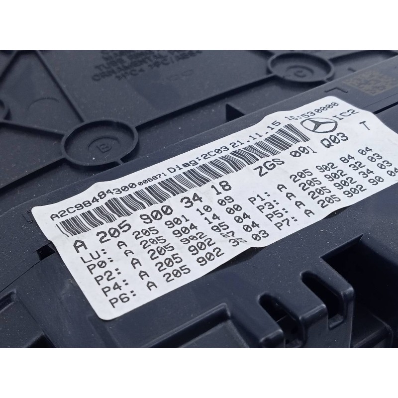 Recambio de cuadro instrumentos para mercedes-benz clase c coupe (w205) c 220 d (205.304) referencia OEM IAM A2059003418 ZGS001Q